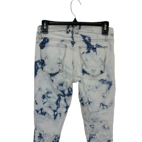 McGuire High Rise Skinny Jeans Blue White Acid Wash Distressed Stretch 26 Denim - Picture 6 of 10